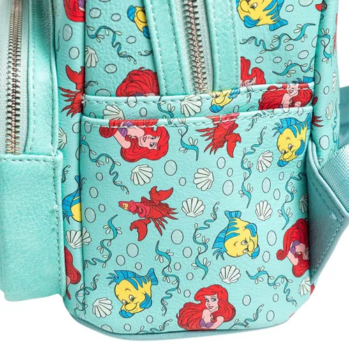 Miniatura 4 de Loungefly x Disney Little Mermaid Ariel Flounder y Sebastian AOP Mochila Varios