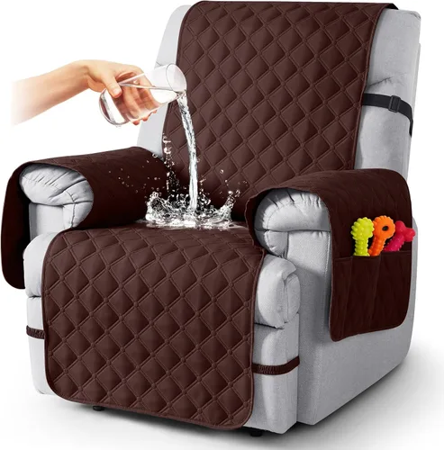 Miniatura 50 de TAOCOCO Fundas reclinables 100% impermeables, con correas para las piernas, funda de sofá reclinable reversible para silla reclinable, protector