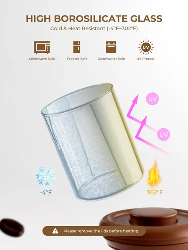 Miniatura 4 de Recipiente de vidrio para café molido hermético de 10 oz – Bote de café molido con tapa Pop Top y válvula de CO₂, recipiente de granos de café