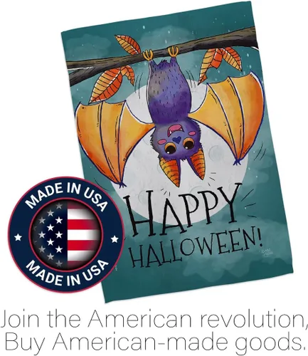 Miniatura 5 de Breeze Decor G162076 - Bandera decorativa vertical para jardín con diseño de murciélago y otoño de Halloween, 13 x 18.5 pulgadas, impresa en Estados