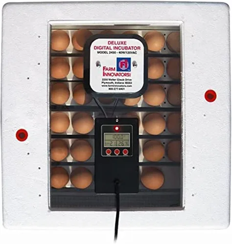 Miniatura 9 de Farm Innovators Modelo 2450 Pro Series Incubadora digital de huevos circulados con giro automático de huevos y control de humedad, capacidad de 41