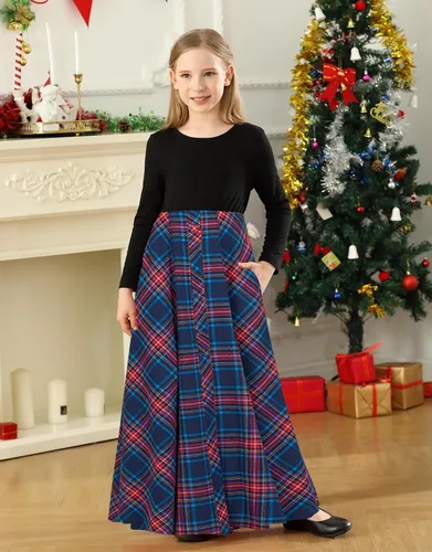 Miniatura 5 de KYMIDY Vestido largo para niñas de 6 a 14 años
