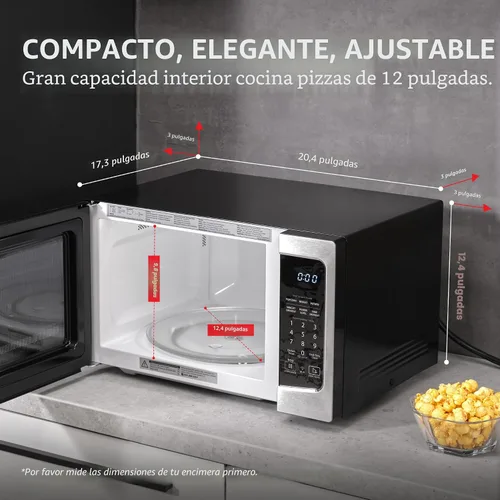 Miniatura 6 de TOSHIBA ML-EM34P(SS) - Microondas inteligente de sobremesa, recalentamiento con sensor, funciona con Alexa y control remoto, elementos esenciales