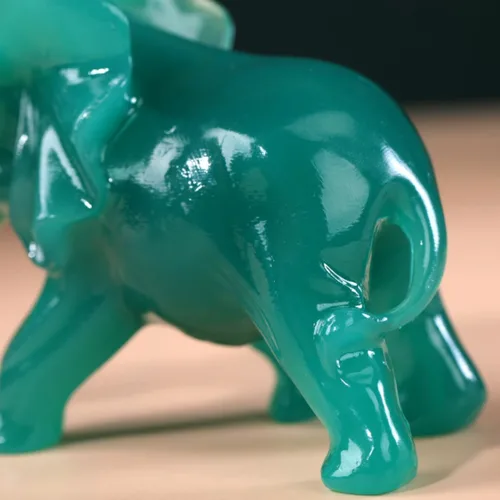 Miniatura 6 de Estatuas de elefante para decoración del hogar, 1 par de figuras de elefante de la suerte con tronco para estantes, sala de estar y dormitorio