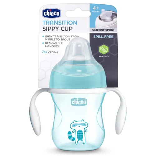 Miniatura 2 de Chicco Vaso de transición de 7 onzas con boquilla de silicona y tapa sin derrames, marcas de calibración, asas extraíbles, apto para lavavajillas