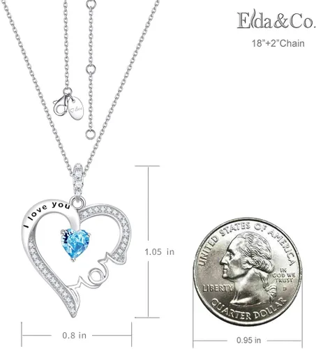 Miniatura 6 de Collar con dije de plata de ley 925 con piedras natales de agosto de septiembre, peridoto y zafiro azul para mujer, regalos de cumpleaños, regalos