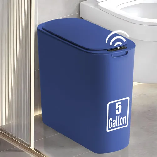 Miniatura 12 de TIPGO Cubo de basura de 5 galones con sensor de movimiento para baño con tapa, cubo de basura automático sin contacto, cesta de basura inteligente