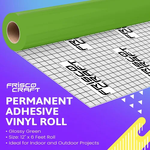Miniatura 2 de Frisco Craft s Vinilo permanente verde brillante - 12" x 6 pies Negro mate