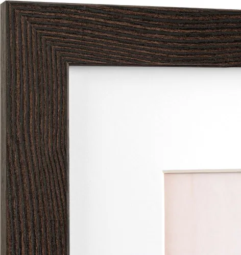 Miniatura 2 de Momentworth Portarretratos de 4 x 6 pulgadas con paspartú para 3.5 x 5 pulgadas, marcos de fotos con grano de madera negra envejecida para pared