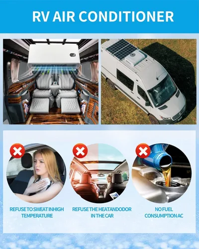 Miniatura 6 de RVpligo DC 12V Rv Split Aire acondicionado – Aire acondicionado eléctrico RV Camper Unidad A/C 12000 BTU Alta eficacia Solo refrigeración