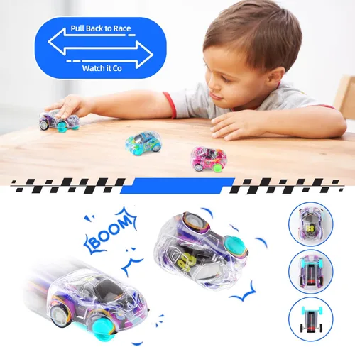 Miniatura 4 de Juego de 50 Mini Autos de Retroceso, Vehículos de Carreras de Retroceso para Niños Pequeños, Juguetes a Granel, Regalos de Fiesta, Caja del Tesoro