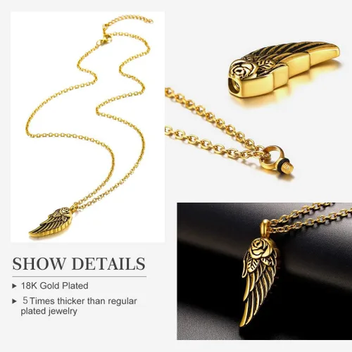 Miniatura 3 de Richsteel Urn Necklaces for Ashes for Women Men Cremation Pendant Necklace for Ashes Stainless Steel Memorial Jewelry