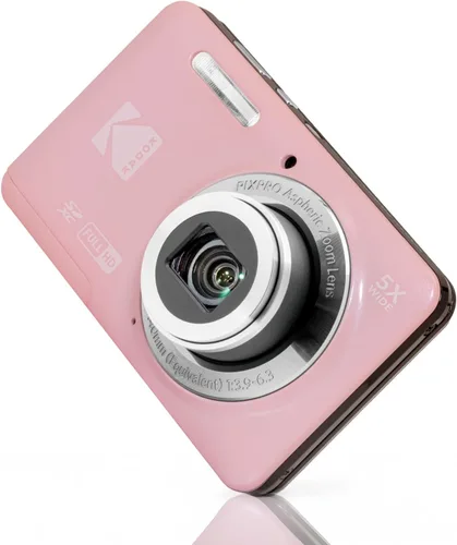 Kodak PixPro Friendly Zoom FZ55 cámara digital Full HD 1080p de 16 MP con zoom óptico 5X para vlogging (Rosa Pastel)