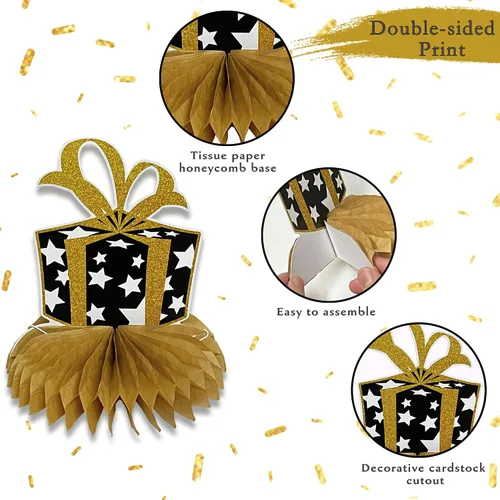 Miniatura 6 de 8 piezas de decoración de cumpleaños 40 para mujeres y hombres, decoración de mesa de 40 años, decoración creativa de mesa de cumpleaños de cuarenta