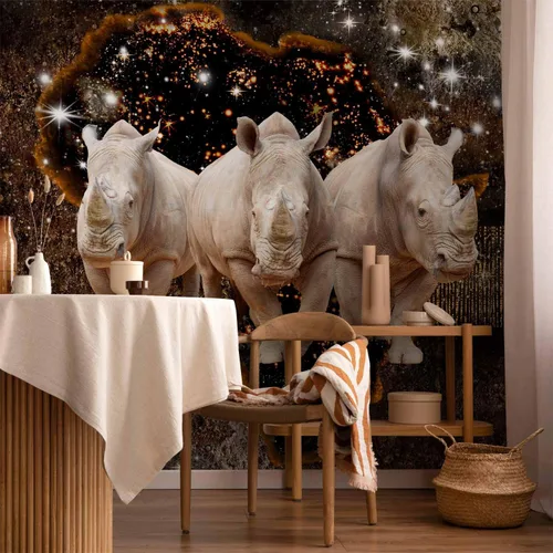 Miniatura 6 de artgeist Mural de pared de animales rinocerontes 77 x 55 pulgadas - Papel tapiz autoadhesivo XXL para despegar y pegar, adhesivo extraíble grande