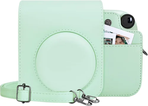 Miniatura 9 de MUZIRI KINOKOO Funda protectora para cámara instantánea Instax Mini 12 – Bolsa de transporte de piel sintética para cámara Mini 12 con bolsillo