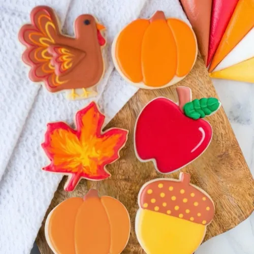 Miniatura 4 de JOB JOL Cortadores de galletas de Acción de Gracias, 6 unidades, 3 a 3.6 pulgadas, calabaza, hoja, manzana, pavo, bellota