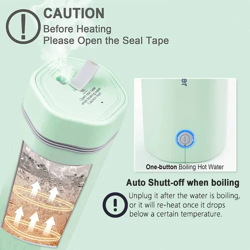 Miniatura 5 de Hervidor eléctrico de viaje, Hervidor eléctrico portátil, Mini caldera de agua caliente, Hervidor de té de viaje pequeño, Agua de ebullición rápida
