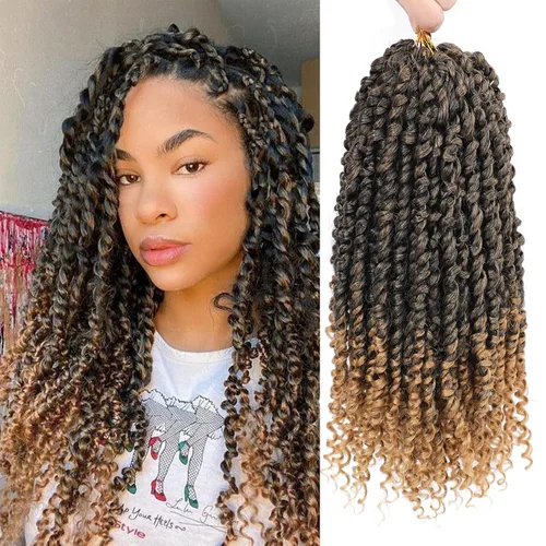 Miniatura 60 de Pelo de Passion Twist – 8 paquetes de 18 pulgadas Passion Twist Crochet para mujeres, cabello rizado pretrenzado Passion Twists extensiones de #2
