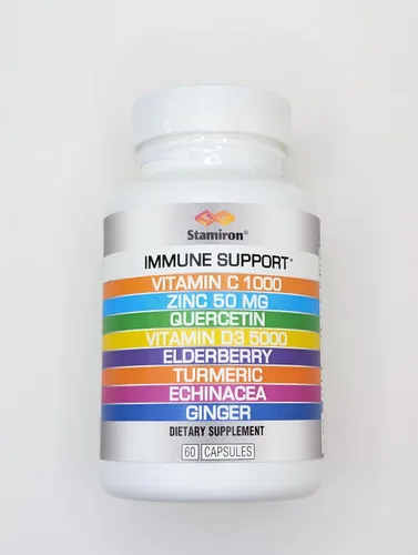 Miniatura 6 de Apoyo inmunológico 8 en 1 con quercetina, zinc 50mg, vitamina C 1000mg, vitamina D3 5000 UI y saúco, equinácea, jengibre para adultos y niños