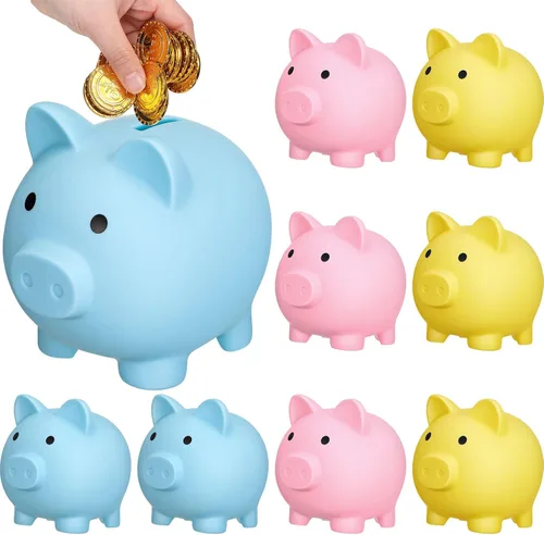 Gerrii 9 hucha de plástico a granel para niños, caja de dinero de cerdo grande, irrompible, caja de ahorro para adultos, niñas, niños, Pascua,