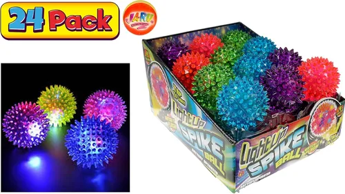 Miniatura 7 de JA-RU Pelotas puntiagudas iluminadas para niños (paquete de 24) – Pelotas hinchables iluminadas, juguetes antiestrés con puntas para aliviar