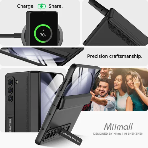 Miniatura 8 de Miimall Funda compatible con Samsung Galaxy Z Fold 5, [bisagra magnética de protección completa] [protector de pantalla integrado]