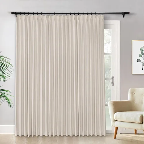 Miniatura 34 de Macochico Cortinas opacas de lino plisadas para oscurecer la habitación, panel con aislamiento térmico para dormitorio, sala de estar, sala