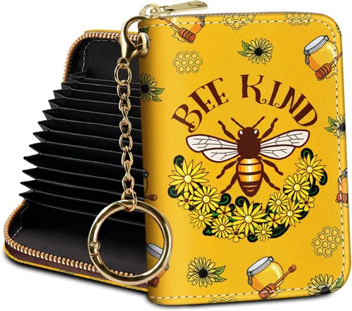 Miniatura 41 de Tarjetero Cartera RFID para Tarjetas de Crédito, Cartera Pequeña para Tarjetas para Mujeres con Llavero con Cremallera, Carteras para Tarjetas