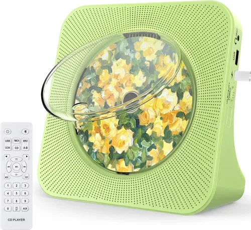 Miniatura 32 de Gueray Reproductor de CD portátil, reproductor de CD Kpop Bluetooth para escritorio con altavoz de sonido de alta fidelidad, radio FM, reproductor