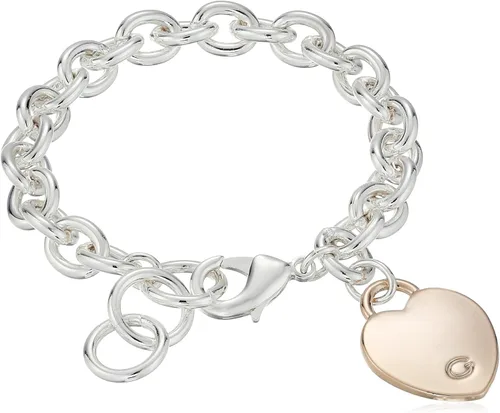 GUESS Pulsera de eslabones de corazón con logotipo G "Basic"