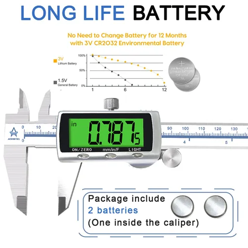 Miniatura 5 de Herramienta de medición electrónica de calibrador digital, pinza de medición digital Vernier en pulgadas/milímetro/fracción para joyería-Calibre