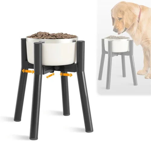 Soporte Ajustable Elevado para Cuenco de Perros de 7-10.6" de Diámetro para Comida y Agua - Comedero Elevado de 11" de Altura para Mejorar la