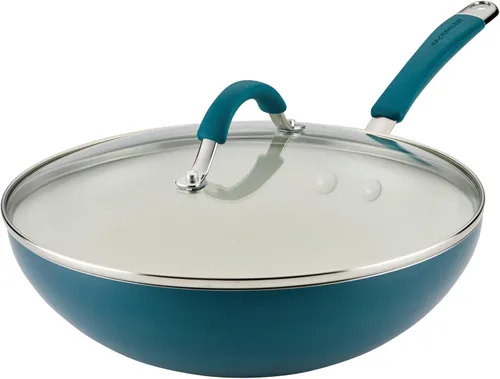 Miniatura 15 de Rachael Ray Cucina Sartén antiadherente de cerámica/Sartén, 12.5 pulgadas antiadherentes Sartén abierta, apta para lavavajillas - Azul marino