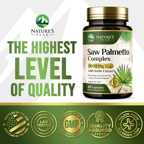 Miniatura 4 de Saw Palmetto - Suplementos de salud para próstata para hombres, 1000 mg, 3 veces más fuerza con semillas de calabaza, bloqueador de DHT, salud