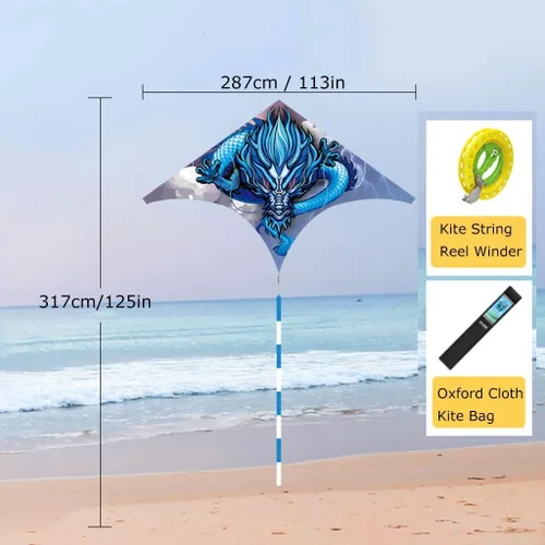 Miniatura 5 de Kites - Cometa gigante de playa para adultos, muy fácil de volar, adecuada para niños y adultos, para la playa/fiesta de kite/campo/parque