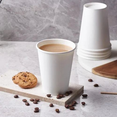 Miniatura 9 de CIAO! Vaso de papel blanco para bebidas calientes de 12 onzas, desechable, 90 mm de diámetro, 1.000