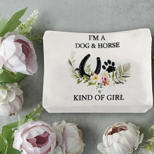 Miniatura 4 de I'm a Dog & Horse Kind of Girl - Bolsas de cosméticos, bolsas de maquillaje para mujeres, mamá de perro, regalos para amantes de los caballos
