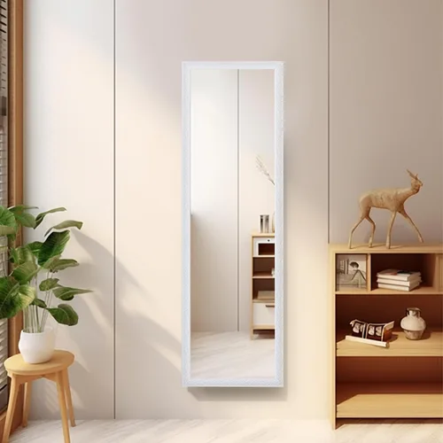 Miniatura 9 de Beauty4U Espejo de Pared de Cuerpo Entero - A Prueba de Explosiones, Rectangular con Marco Flotante para Decoración de Habitaciones, 50" x 14", Negro