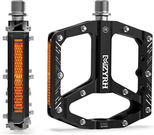 MZYRH Pedales de bicicleta de montaña, pedales MTB, 9/16 pulgadas, antideslizantes, ligeros, de aleación de aluminio, pedales de bicicleta para
