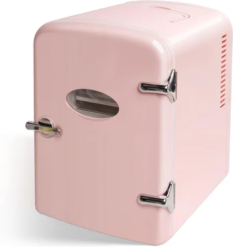 Miniatura 14 de YSSOA - Mini refrigerador con ventana de observación 4 litros, seis latas de 12 onzas, calentador y enfriador portátil, refrigerador compacto, 100%