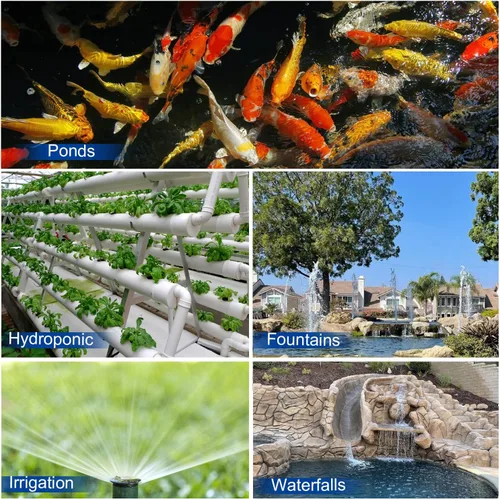 Miniatura 9 de OYO WATER Bomba de Estanque Externa Grande 4700gph-250W 10M Fuente de Agua y Kio Fuente de Peces & Bomba de Jardín Sumergible IPX8: Cable Largo