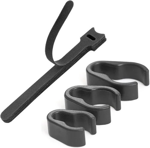 Miniatura 2 de Pinzas para cable de soporte de micrófono, abrazadera de plástico para poste de pluma, varios tamaños con bridas (32 unidades)