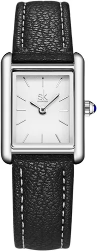 SHENGKE Relojes cuadrados vintage minimalistas para mujer con correa de cuero