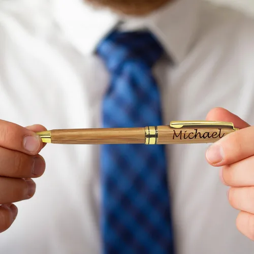 Miniatura 5 de Bolígrafo personalizado de My Personal Memories grabado con estuche personalizado - Juego de bolígrafos de madera para abogados, médicos, maestros