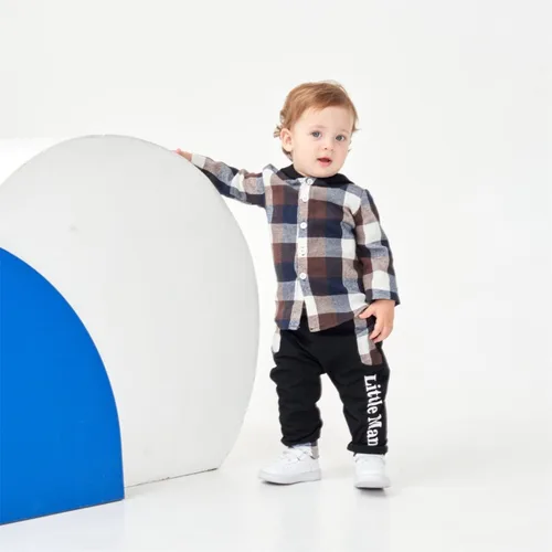 Miniatura 59 de Conjunto de ropa para bebés y niños pequeños, camisa con capucha y pantalones deportivos para otoño e invierno
