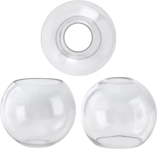 Paquete de 3 globos de vidrio transparente para reemplazo de accesorios de luz, 5.9 pulgadas de diámetro, pantalla redonda transparente para lámpara