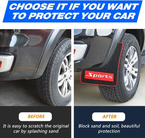 Miniatura 3 de 4 unidades de guardabarros de tamaño mini universal para automóvil, protector contra salpicaduras, apto para sedán, hatchbacks, protector de lodo