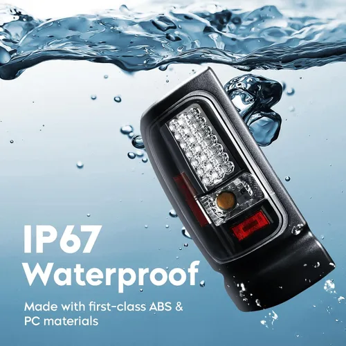 Miniatura 4 de Tresound Luz trasera LED para Dodge Ram 1500 1994-2001, Ram 2500 3500 1994-2002, montaje de luz trasera cromada, lente transparente