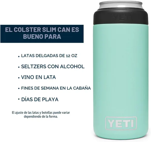 Miniatura 4 de YETI Rambler Aislador de Latas Delgadas Colster de 12 oz. para Latas de Hard Seltzer Delgadas, Seafoam (SIN INSERTO DE LATA)